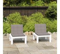 vidaXL Sillones de jardín con cojines 2 unidades plástico blanco