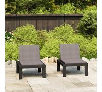 vidaXL Sillones de jardín con cojines 2 unidades plástico gris
