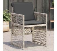vidaXL Sillones de jardín con cojines 4 uds ratán sintético gris claro