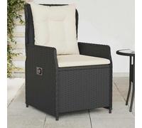 vidaXL Sillones de jardín reclinables 2 uds ratán sintético negro