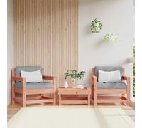vidaXL Sillones de jardín 2 uds con cojines, madera maciza Abeto Douglas