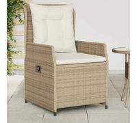 vidaXL Sillones reclinables de jardín 2 uds ratán sintético beige
