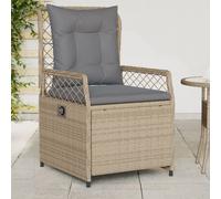 vidaXL Sillones reclinables de jardín 2 uds ratán sintético beige