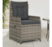 vidaXL Sillones reclinables de jardín 2 uds ratán sintético gris