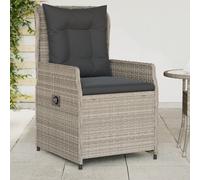 vidaXL Sillones reclinables de jardín 2 uds ratán sintético gris claro