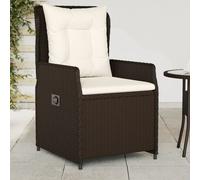 vidaXL Sillones reclinables de jardín 2 uds ratán sintético marrón