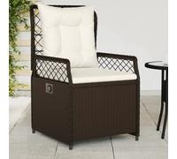 vidaXL Sillones reclinables de jardín 2 uds ratán sintético marrón