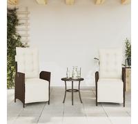 vidaXL Sillones reclinables jardín y reposapiés 2 uds ratán PE marrón