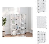 vidaXL Sistema de almacenamiento con 12 compartimentos y puertas, transparente, de PP - Estanterías y armarios para zapatos