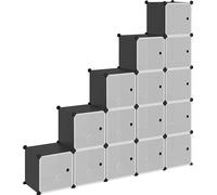 vidaXL Sistema de almacenamiento con 15 cubos y puertas, color , material PP