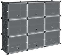 vidaXL Sistema de almacenamiento con 9 cubos y puertas, color , material PP