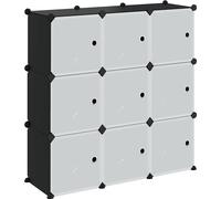 vidaXL Sistema de almacenamiento con 9 cubos y puertas, color , material PP