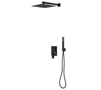 vidaXL Sistema de ducha acero inoxidable 201 negro