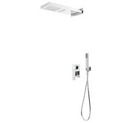vidaXL Sistema de ducha Torre con panel fijo y cabezal relajante Acero inoxidable 201 Plateado