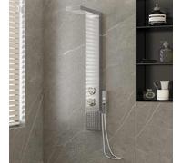 vidaXL Sistema de Panel de Ducha Acero Inoxidable Cuadrado Alcachofa Inodoro Color Blanco, Negro, Plateado y mas