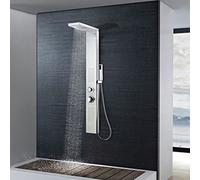 vidaXL Sistema de panel de ducha moderno cuadrado acero inoxidable cromado