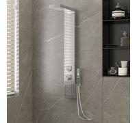 vidaXL Sistema de Panel de Ducha Acero Inoxidable Cuadrado Alcachofa Inodoro Color Blanco, Negro, Plateado y mas
