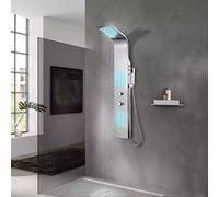 vidaXL Sistema de Panel de Ducha Curvado Moderno Acero Inoxidable Cromado