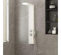 vidaXL Sistema de panel de ducha aluminio blanco