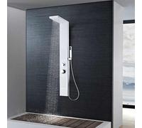 vidaXL Sistema de panel de ducha aluminio blanco mate