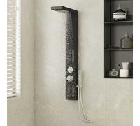vidaXL Sistema de panel de ducha aluminio negro