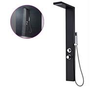vidaXL Sistema de panel de ducha aluminio negro mate
