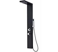 vidaXL Sistema de panel de ducha aluminio negro mate