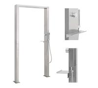 vidaXL Sistema de panel de ducha exterior – acero inoxidable, doble chorro
