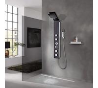 vidaXL Sistema de panel de ducha vidrio marrón
