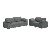 vidaXL Sofá 2 pcs Gris Oscuro 219 x 80 x 82 cm Tela, Sofá Moderno y Confortable de 2 plazas, diseño Fresco, Tela Resistente, mobiliario contemporáneo
