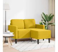 vidaXL Sofá 2 plazas con chaise longue en forma L amarillo 125 cm