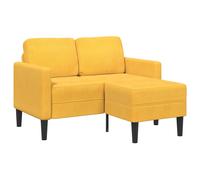 vidaXL Sofá 2 plazas con chaise longue en forma L amarillo claro 125cm