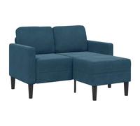Sofá 2 Plazas Con Chaise Longue En Forma L Azul 125 Cm Vidaxl