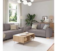 vidaXL Sofá 3 pcs Taupé 220 x 80 x 84 cm Tejido mezcla de lino