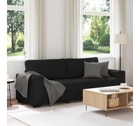 vidaXL Sofá 3 plazas Tela Negro 220x77x82 cm