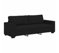 vidaXL Sofá 3 plazas Tela Negro 220x77x82 cm