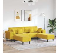 vidaXL Sofá 3 pcs Amarillo 250 x 188 x 76 cm Terciopelo