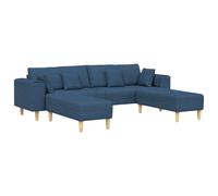 vidaXL Sofá 3 uds. tela Multicolor Azul
