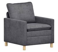 vidaXL Sofá 76 x 81 x 87,5 cm Poliéster Multicolor Gris oscuro