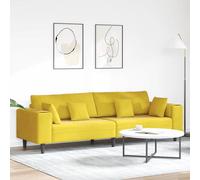 vidaXL Sofá Amarillo 250 x 77 x 76 cm Terciopelo