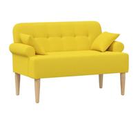 vidaXL Sofá Amoroso con Botones Acolchados Amarillo Claro Tela