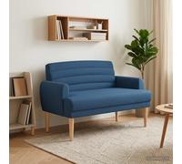 vidaXL Sofá amoroso con botones acolchados Azul 116 x 67 x 80 cm Tela