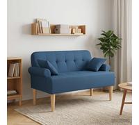 vidaXL Sofá amoroso con botones acolchados Azul 120 x 65 x 79 cm Tela