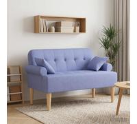 vidaXL Sofá amoroso con botones acolchados Azul jeans 120 x 65 x 79 cm