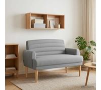 vidaXL Sofá amoroso con botones acolchados Gris Claro 116 x 67 x 80 cm