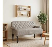 vidaXL Sofá Amoroso con botones acolchados Gris claro 120 x 65 x 78 cm