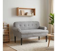 vidaXL Sofá amoroso con botones acolchados Gris Claro 120 x 66 x 78 cm