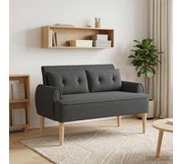 vidaXL Sofá amoroso con botones acolchados Gris oscuro Bouclé