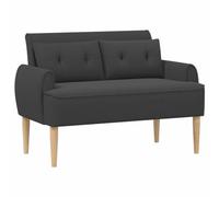 vidaXL Sofá amoroso con botones acolchados Gris oscuro Bouclé