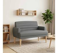 vidaXL Sofá amoroso con botones acolchados Gris oscuro Tela